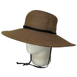 NEW Sloggers Wide Brim Sun Hat Medium 22.5” Brown Gardening Outdoor UPF NWT